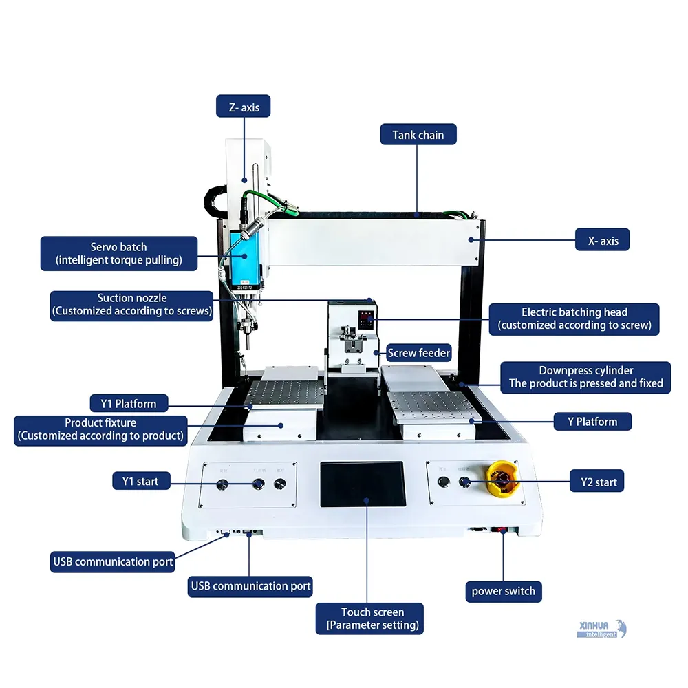Desktop 3 Axis Screw Fastening Robot with Double Station